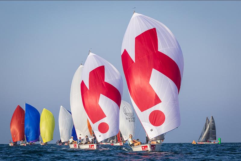 2025 Wicked SB20 Middle East & UAE Championships - Kidkink leading the fleet photo copyright Mikey Brignall / DOSC taken at Dubai Offshore Sailing Club and featuring the SB20 class