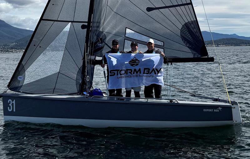 Export Roo Harry West David Chapman and Michael Cooper - 2026 Storm Bay Apparel SB20 Australian Championship photo copyright Jane Austin taken at Derwent Sailing Squadron and featuring the SB20 class