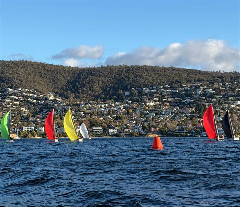 The Fleet during the SB20 Tasmanian Schools Championship 2026 photo copyright Eirini Marios taken at Royal Yacht Club of Tasmania and featuring the SB20 class