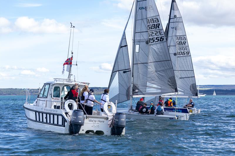 HRH The Princess Royal watching the WJS Racing Fleet at Royal Lymington YC photo copyright Tristan Jones / www.nautipics.co.uk taken at Royal Lymington Yacht Club and featuring the SB20 class