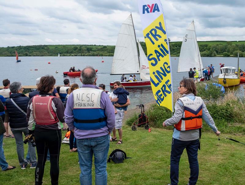 220 newcomers get out on the water during the Notts County Push the Boat Out Day photo copyright David Eberlin taken at Notts County Sailing Club and featuring the Laser Stratos class