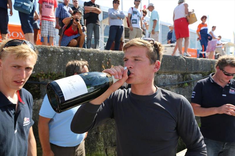 Chatham skipper Sam Matson celebrates the end of his third Solitaire Bompard Le Figaro in 21st - photo © Artemis Offshore Academy