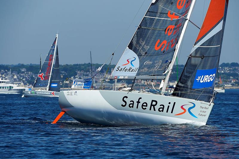 La Solitaire URGO Le Figaro Stage 4 start photo copyright Yvan Zedda taken at Société des Régates de Concarneau and featuring the Figaro class