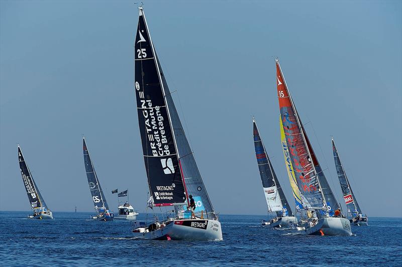 La Solitaire URGO Le Figaro Stage 4 start photo copyright Yvan Zedda taken at Société des Régates de Concarneau and featuring the Figaro class