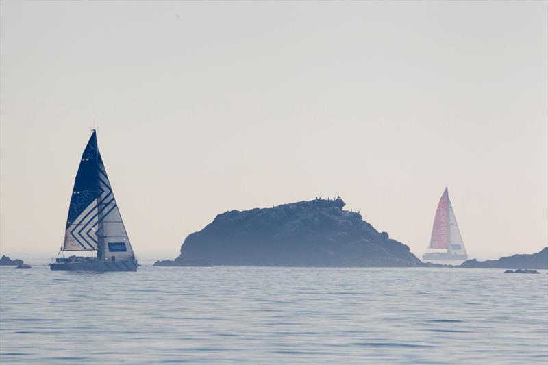 Calm conditions during La Solitaire URGO Le Figaro Stage 4 photo copyright Alexis Courcoux taken at Société des Régates de Concarneau and featuring the Figaro class