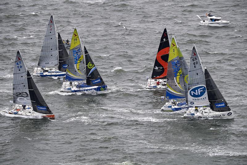 La Solitaire URGO Le Figaro start photo copyright Yvan Zedda taken at  and featuring the Figaro class