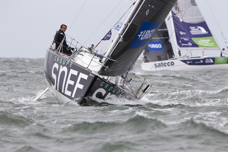 La Solitaire URGO Le Figaro start photo copyright Alexis Courcoux taken at  and featuring the Figaro class