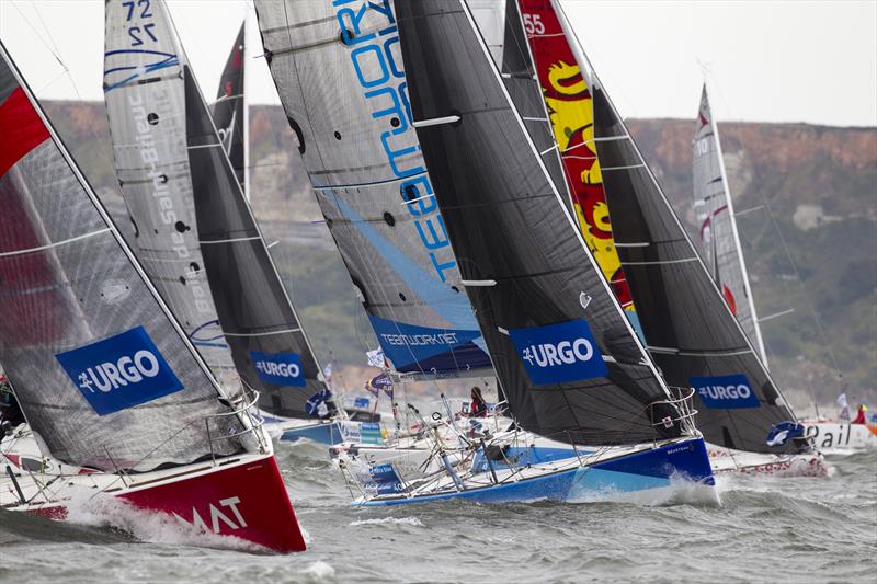 La Solitaire URGO Le Figaro start photo copyright Alexis Courcoux taken at  and featuring the Figaro class