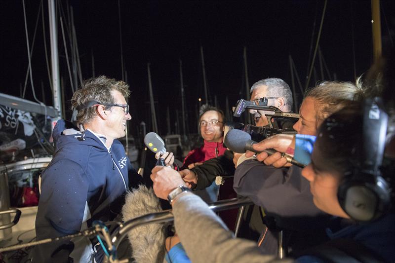 Xavier Macaire (Groupe SNEF) finishes 2nd in La Solitaire URGO Le Figaro Stage 2 photo copyright Alexis Courcoux taken at  and featuring the Figaro class
