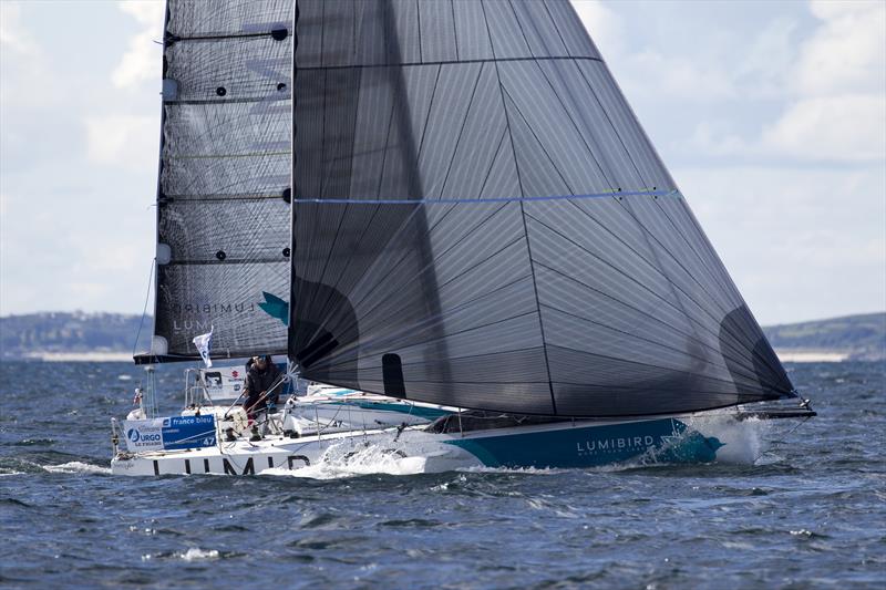 50th La Solitaire URGO Le Figaro Stage 2 fleet pass Bishop Rock photo copyright Alexis Courcoux taken at  and featuring the Figaro class