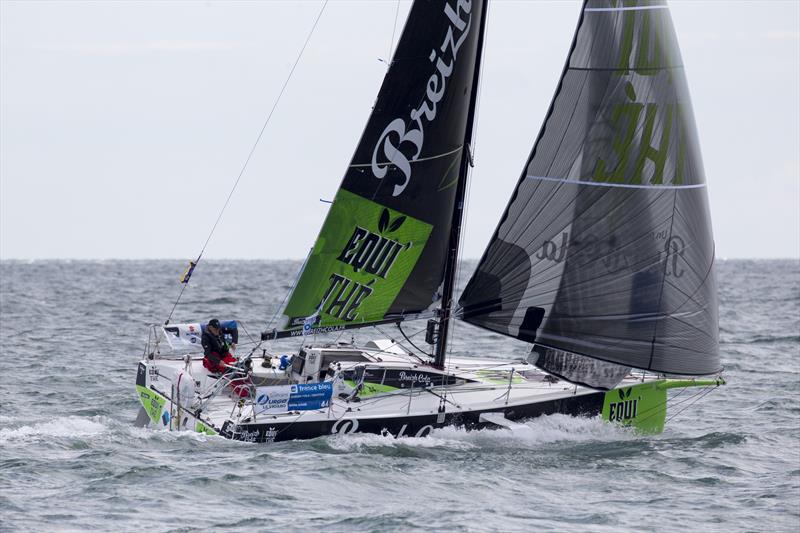 50th La Solitaire URGO Le Figaro Stage 2 fleet at the Needles Fairway Buoy photo copyright Alexis Courcoux taken at  and featuring the Figaro class