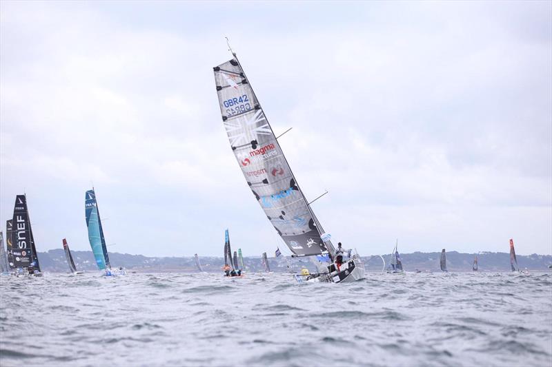 Solitaire Urgo Le Figaro 2019 Stage 3 start photo copyright Thomas Deregnieaux / Alan Roberts Racing taken at  and featuring the Figaro class