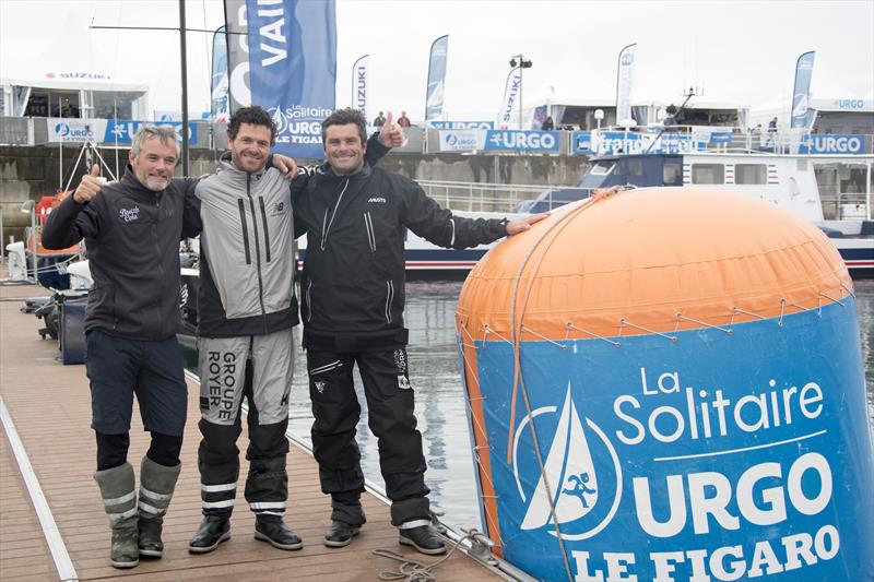 50th La Solitaire URGO Le Figaro Leg 3 top three finishers photo copyright Alexis Courcoux taken at  and featuring the Figaro class