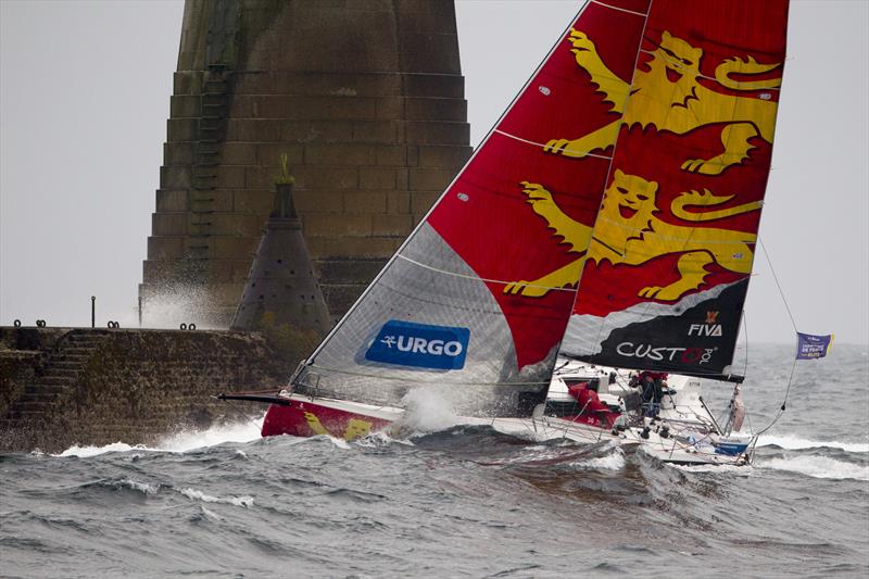 Rounding Wolf Rock during La Solitaire URGO Le Figaro Leg 4 photo copyright Alexis Courcoux taken at  and featuring the Figaro class