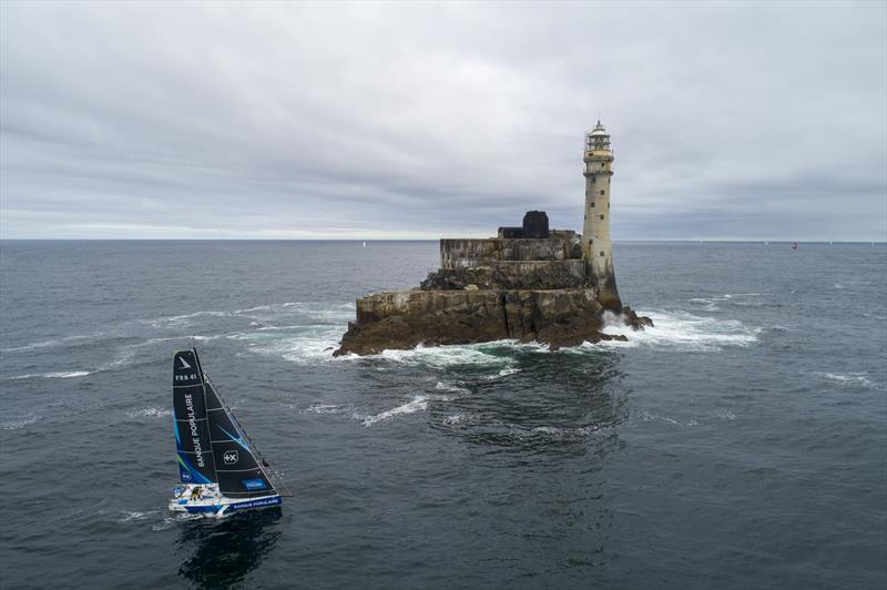 Armel Le Cléac'h (Banque Populaire) rounds The Fastnet during La Solitaire du Figaro 2020 Leg 1 photo copyright Alexis Courcoux taken at  and featuring the Figaro class