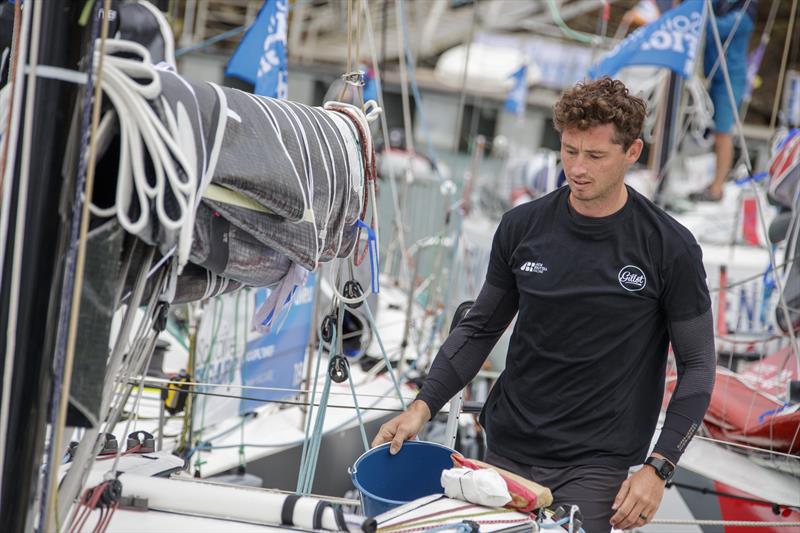 On the pontoons ahead of La Solitaire du Figaro 2020 Leg 2 photo copyright Alexis Courcoux taken at  and featuring the Figaro class