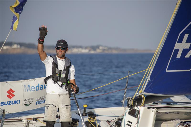 Armel Le Cleac h (Banque Populaire) finishes 4th in 51st La Solitaire du Figaro Stage 3 photo copyright Alexis Courcoux taken at  and featuring the Figaro class