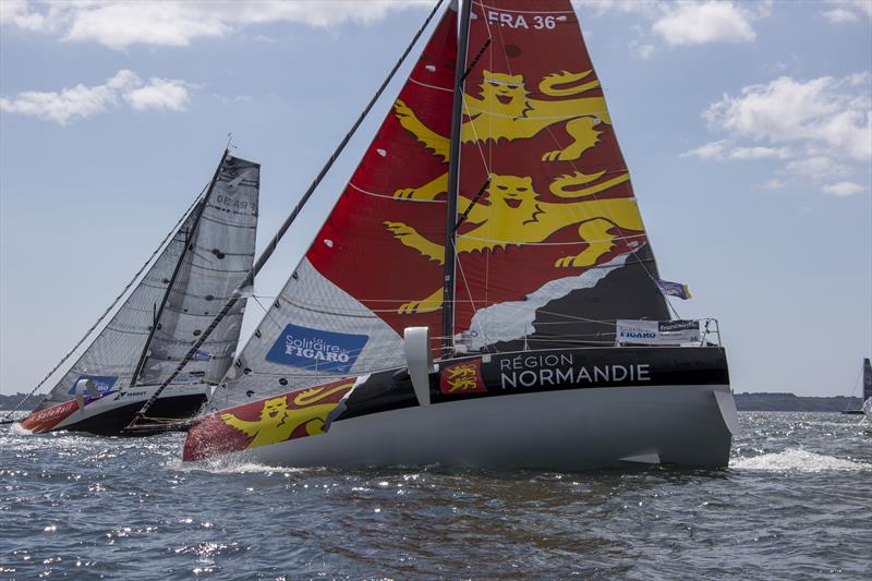 52nd La Solitaire du Figaro Stage 2 Start in Lorient photo copyright Alexis Courcoux taken at  and featuring the Figaro class