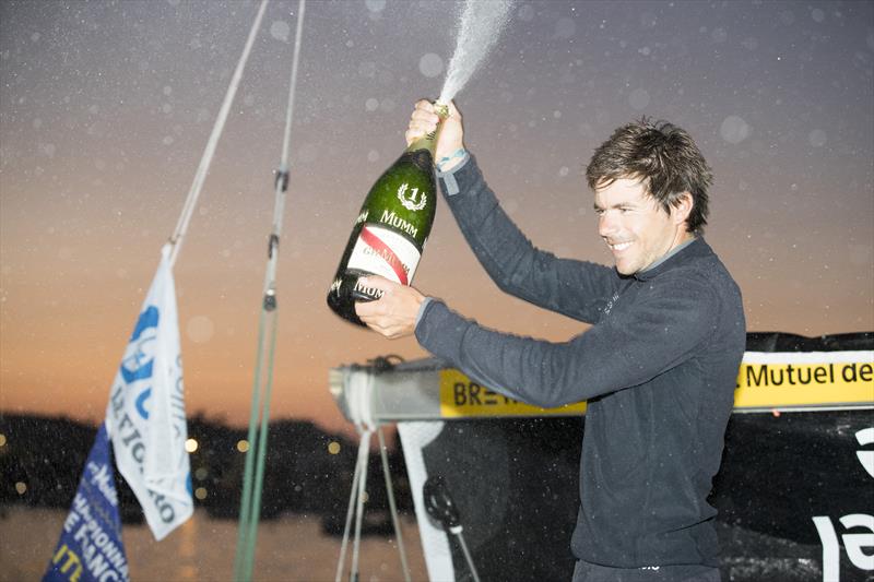 Sebastien Simon (Bretagne CMB Performance) wins Stage 3 of La Solitaire URGO Le Figaro photo copyright Alexis Courcoux taken at  and featuring the Figaro class