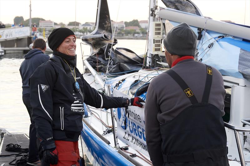 Finish line of Stage 3 of La Solitaire URGO Le Figaro photo copyright Yvan Zedda taken at  and featuring the Figaro class