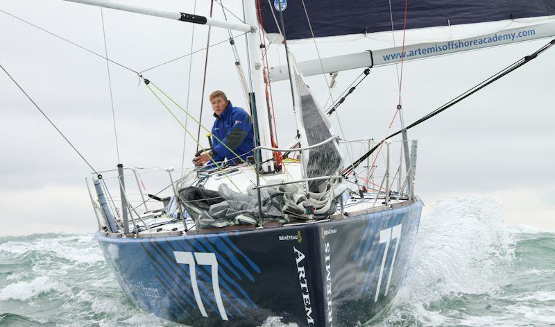 Will Harris at the helm of his Beneteau Figaro 2 in 2016 when he won the rookie category in La Solitaire du Figaro photo copyright Stan Thuret taken at  and featuring the Figaro class
