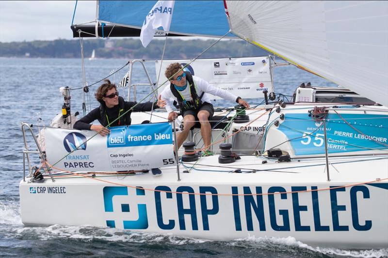Camille Bertel and Pierre Leboucher (Cap Ingelec) among the leaders - Transat Paprec photo copyright Vincent Olivaud taken at  and featuring the Figaro class