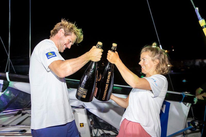 Lois Berrehar and Charlotte Yven, on the Figaro Skipper Macif, winners of the Transat Paprec photo copyright Alexis Courcoux  taken at  and featuring the Figaro class