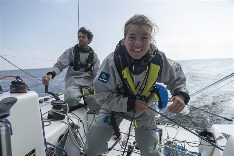 Transat Paprec - Charlotte Yven & Hugo Dhallenne (Skipper Macif) photo copyright Pierre Bouras / Disobey. / Macif taken at Société des Régates de Concarneau and featuring the Figaro class