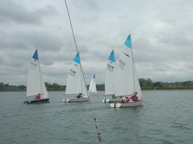 Race 1 on day 1 of the Leader Dinghy National Championship at Reading photo copyright Paul Robson taken at Reading Sailing Club and featuring the Leader class