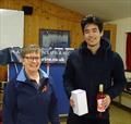 Winner Robbie Claridge receives his prizes in the Noble Marine Lightning 368 Open at West Oxfordshire SC © ?John Butler
