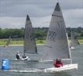Mark Heaton prepares to gybe during the Lightning 368 Northern Championship at Shotwick Lake © Richard Stratton