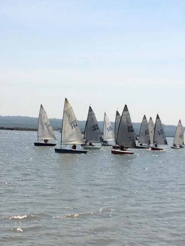 Lightning Fleet lining up for the start of race 2 in the Up River open meeting photo copyright URYC taken at Up River Yacht Club and featuring the Lightning 368 class