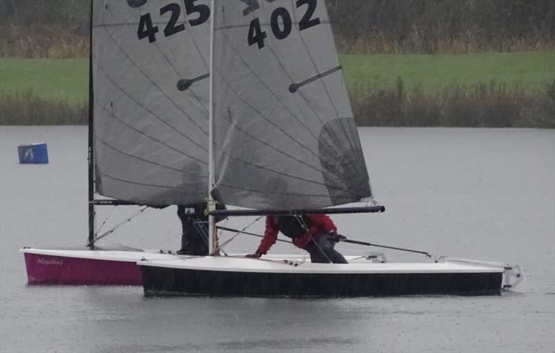 Winner Penny Harris passes Stephen Hodgson in torrential rain during the Allen Brothers Lightning 368 Inlands at West Oxfordshire SC - photo © Robbie Claridge