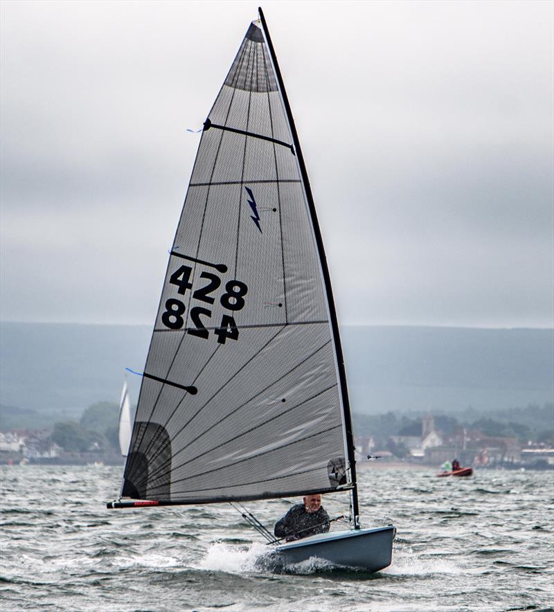 Winner Simon Hopkins in total control in the breezy conditions during the Noble Marine Lightning 368 Sea Championships at Lymington photo copyright Paul French taken at Royal Lymington Yacht Club and featuring the Lightning 368 class