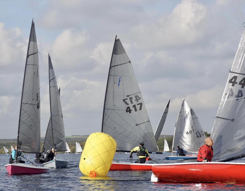 Tony Jacky leads Caroline Hollier at the windward mark during the Noble Marine Insurance Lightning 368 Inlands at Chase photo copyright Beth Tate taken at Chase Sailing Club and featuring the Lightning 368 class