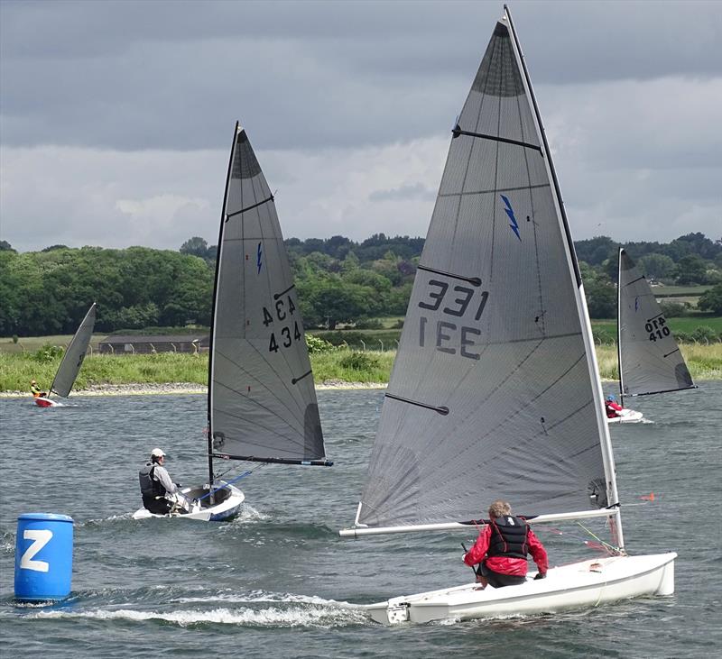 Mark Heaton prepares to gybe during the Lightning 368 Northern Championship at Shotwick Lake photo copyright Richard Stratton taken at Shotwick Lake Sailing and featuring the Lightning 368 class
