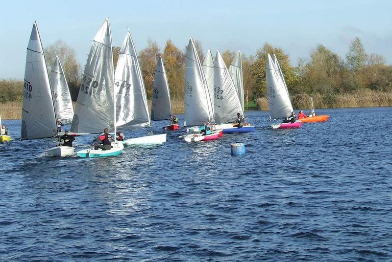 Race 2 start - Lightning 368 Rum & Mince Pie open meeting at West Oxfordshire photo copyright Ian Marshal taken at West Oxfordshire Sailing Club and featuring the Lightning 368 class