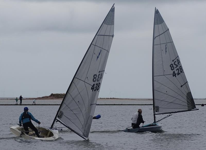 Noble Marine Insurance Lightning 368 Northerns at West Kirby - Simon Hopkins leads Caroline Hollier at the gybe mark - photo © Sue Comes