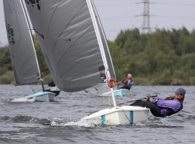 Delyth Hopkins concentrating hard during the Noble Marine Lightning 368 2023 Nationals at Chase SC photo copyright Adrian Hollier taken at Chase Sailing Club and featuring the Lightning 368 class