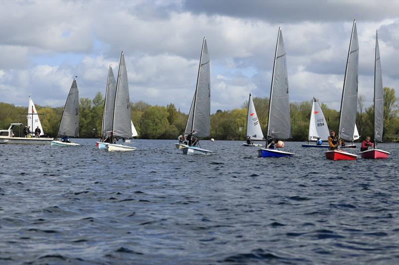 Start line - Lightning 368 Inland Championships at Burghfield photo copyright Adrian Hollier taken at Burghfield Sailing Club and featuring the Lightning 368 class