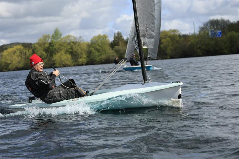 Ian Ranson at speed - Lightning 368 Inland Championships at Burghfield photo copyright Adrian Hollier taken at Burghfield Sailing Club and featuring the Lightning 368 class