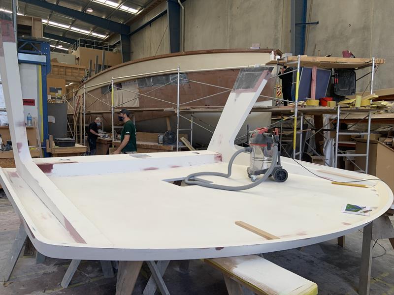 Cabin top construction - Artnautica 60 - full carbon sport fisher under construction at Lloyd Stevenson Boats - Novermber 2021 photo copyright LSB taken at Royal New Zealand Yacht Squadron and featuring the  class