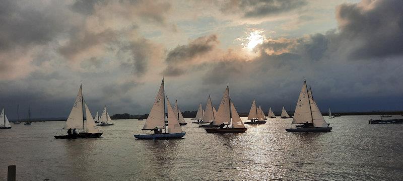 Loch Long One Designs working up river against strong ebb during an August Wednesday evening race on the River Alde - photo © Lavinia Cadey