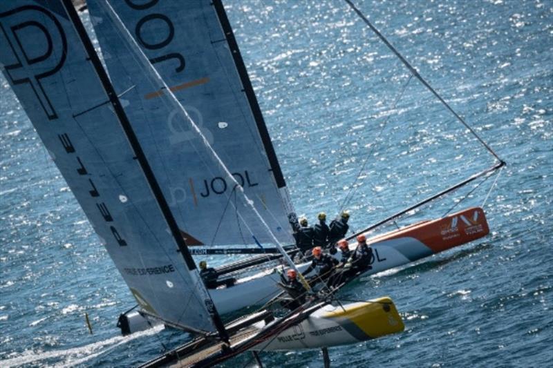 Spindrift racing competing in the super 16 at the World Match Racing Tour in Marstrand, Sweden photo copyright Chris Schmid / Spindrift racing taken at  and featuring the M32 class