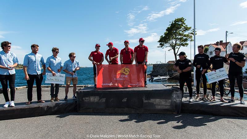 Champagne Time in Risør - 2018 WMRT Match Cup Norway - Final Day photo copyright Drew Malcolm taken at  and featuring the M32 class