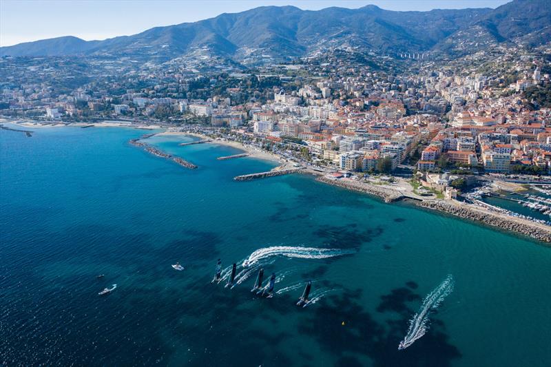 Sanremo is laying on light but thoroughly race-able conditions for the M32 European Series warm-up regatta - photo © Drew Malcolm / M32 European Series 