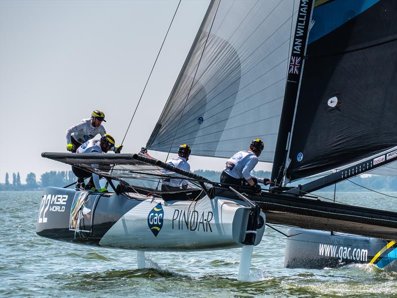 Team GAC Pindar won today's second race but was unable to reel in Spindrift racing. - M32 European Series photo copyright Hartas Productions taken at  and featuring the M32 class