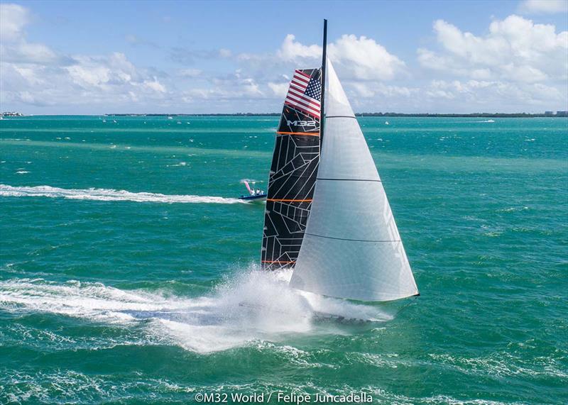 Down the mine on Rick DeVos' REV, the defending M32 North American Champion photo copyright Felipe Juncadella / M32 Worlds taken at  and featuring the M32 class