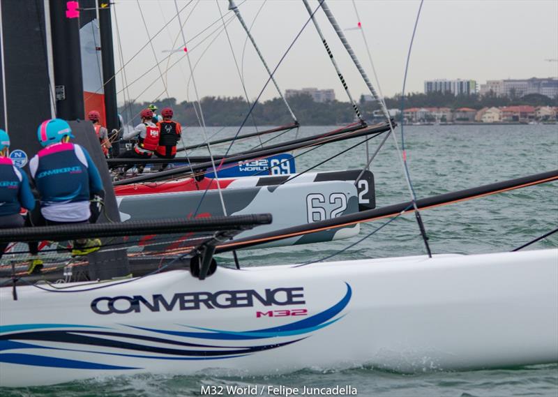 Team Convergence in an intense reaching start - Miami Winter Series 2 photo copyright Felipe Juncadella taken at  and featuring the M32 class