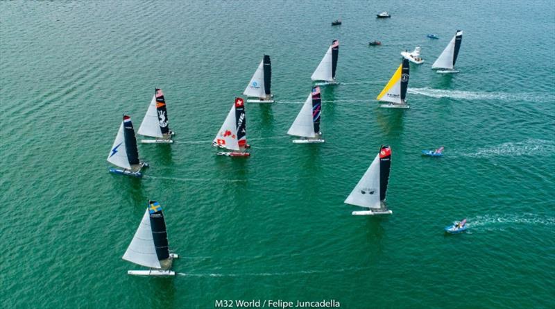 The M32 fleet in Miami February 2020 before the pandemic struck and the final event was cancelled. 2021 4 events will be held in Miami photo copyright M32World / Felipe Juncadella taken at  and featuring the M32 class